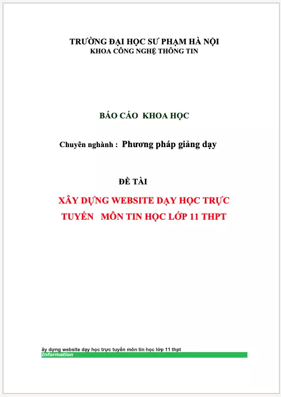 Xây dựng website dạy học trực tuyến tin học lớp 10