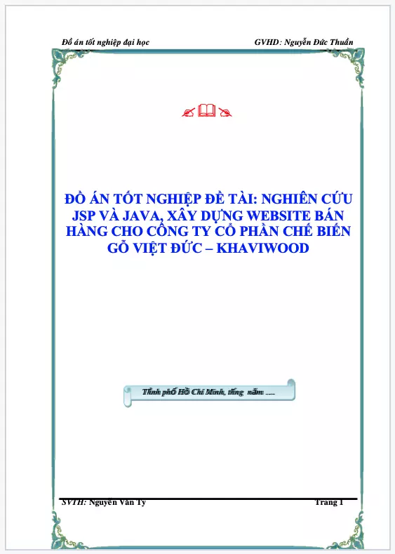 Đồ án tốt nghiệp xây dựng website công ty cổ phần chế biến gỗ Việt Đức