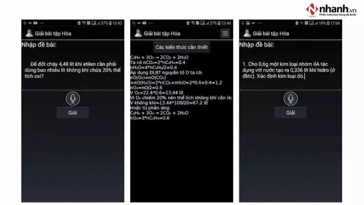 Ứng dụng Giải bài tập Hóa