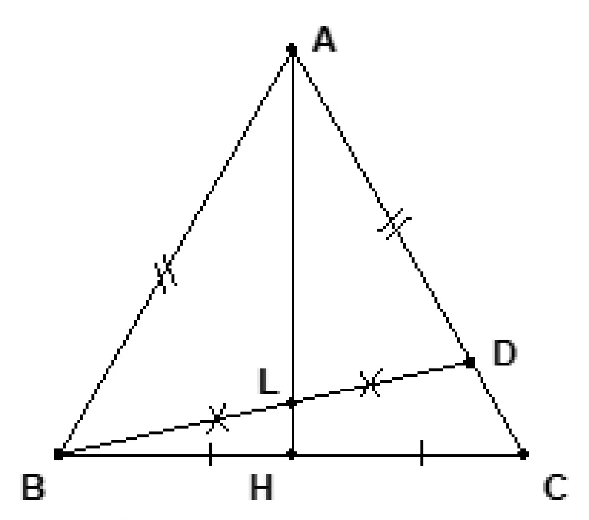 Tam giác cân với đường trung tuyến là phân giác