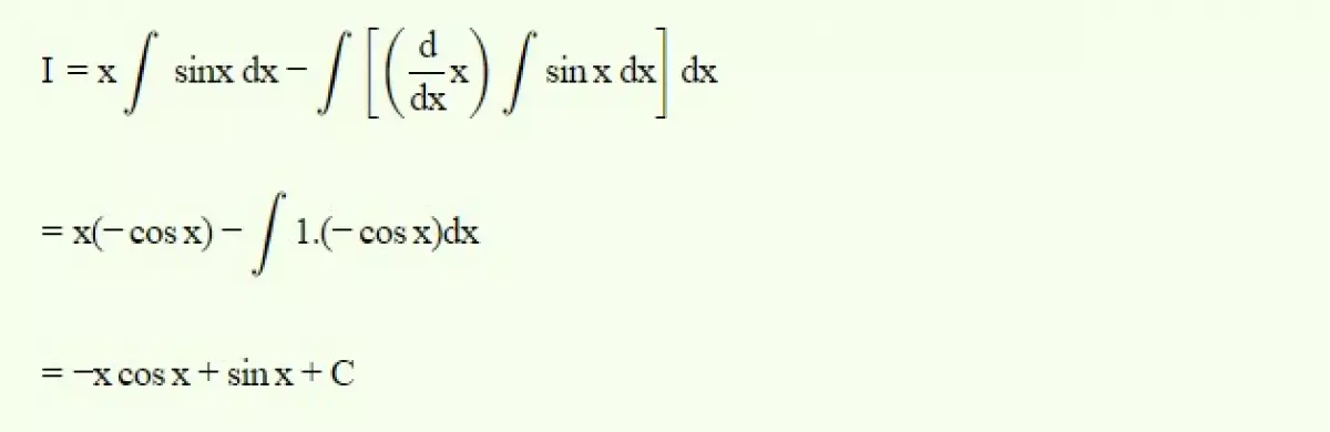 A= int x.sinxdx