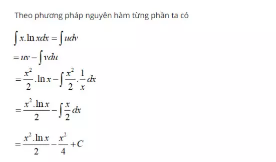 Bài tập nguyên hàm từng phần