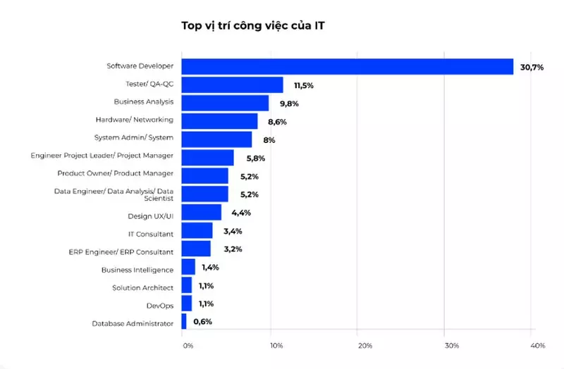 Top vị trí công việc IT