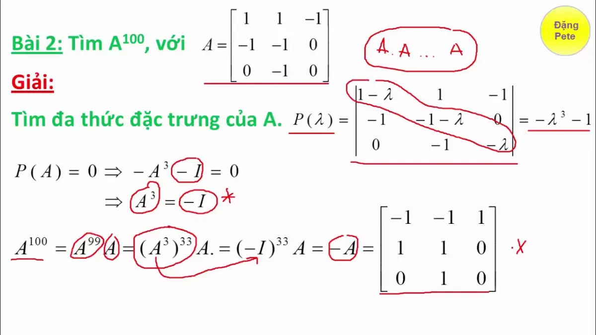 Minh họa về ma trận mũ