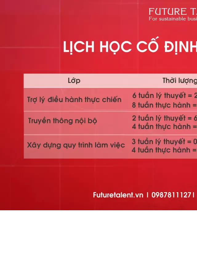   THÔNG TIN KHÓA ĐÀO TẠO TRỢ LÝ GIÁM ĐỐC 2022