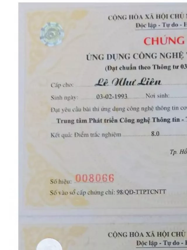   Tài Liệu Ôn Thi Chứng Chỉ Tin Học Cơ Bản - Chứng Chỉ Ứng Dụng CNTT