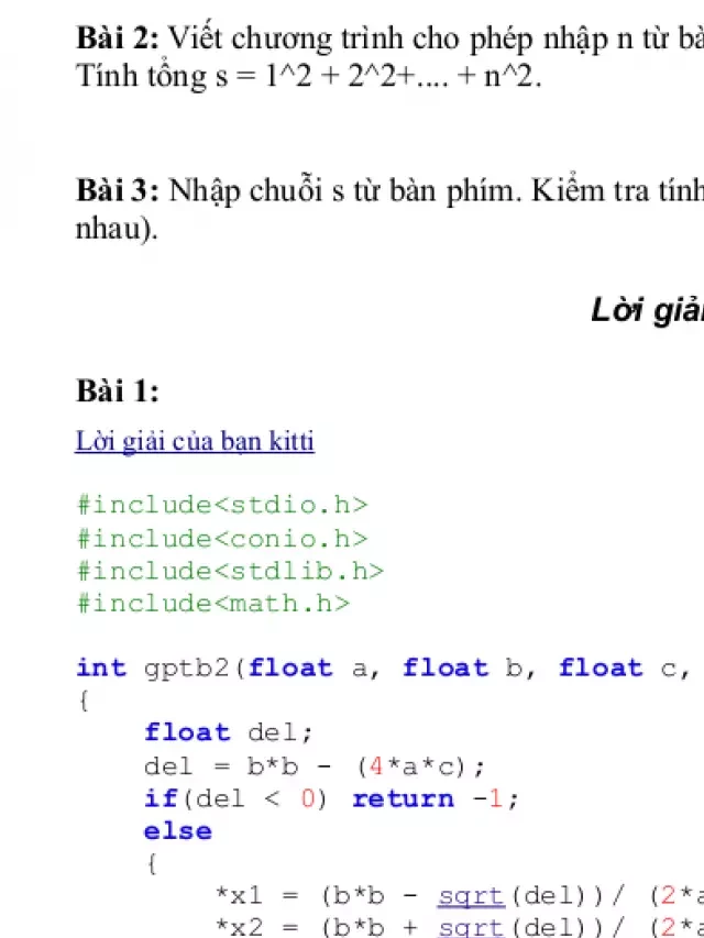   Bộ Tài Liệu Bài Tập C/C++ Có Lời Giải PDF - Tuyển Tập Đề Thi Của Các Trường Đại Học