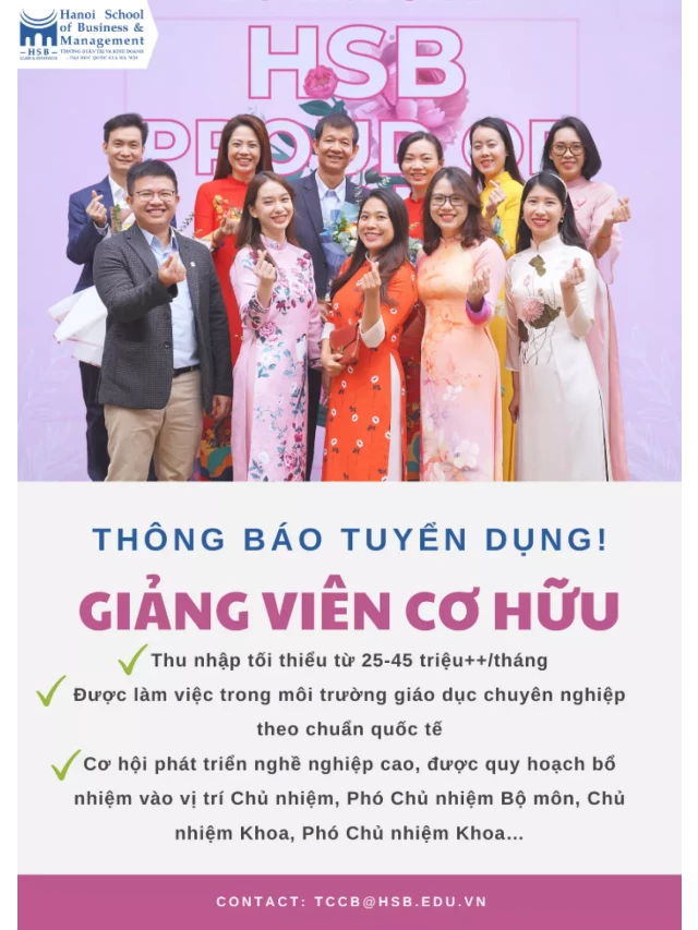   Thông báo tuyển dụng giảng viên các chuyên ngành - Trường Quản trị Và Kinh Doanh